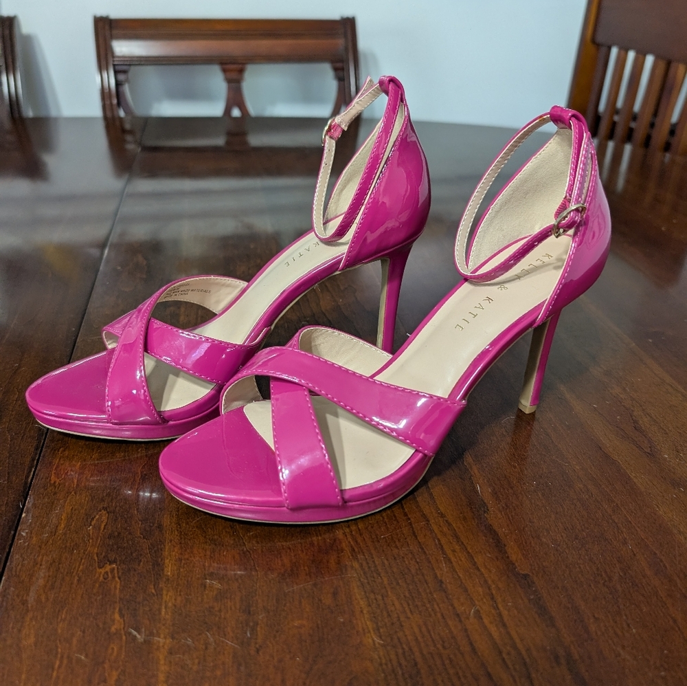 3/$30 Kelly & Katie Hot Pink Platform Heels - Picture 2 of 7